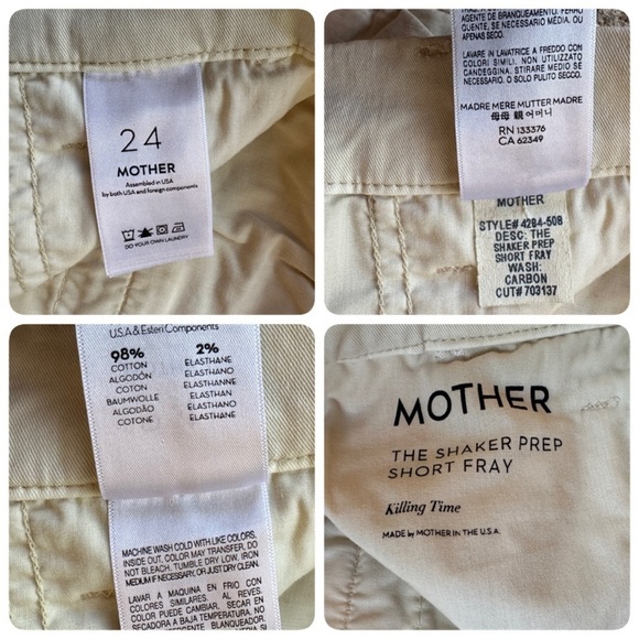 NWT MOTHER Women The Shaker Prep Short Fray High Rise Vanilla Size 24 raw hem - Picture 6 of 16